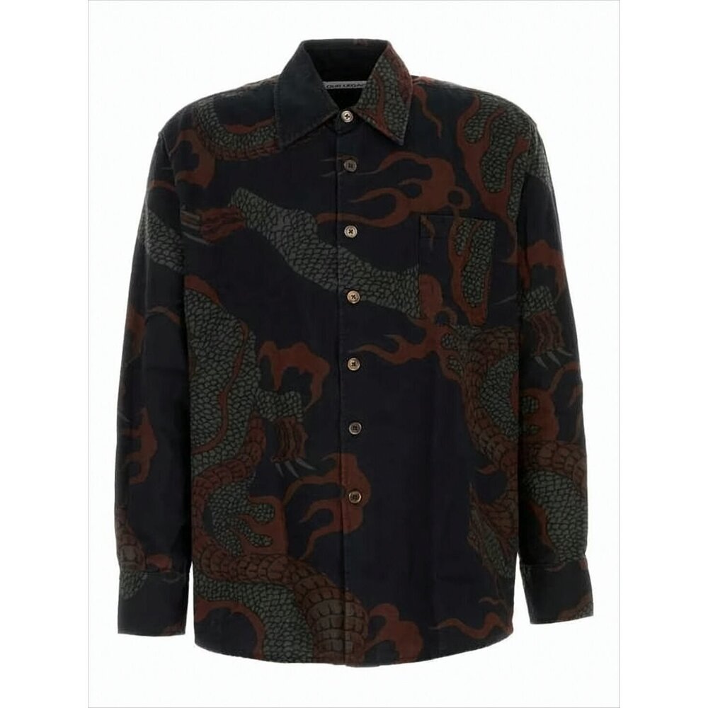 OUR LEGACY Long-Sleeve Shirt with Intricate Dragon Pattern
